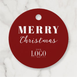 Modern Minimalist Merry Christmas Company Logo Red Geschenkanhänger