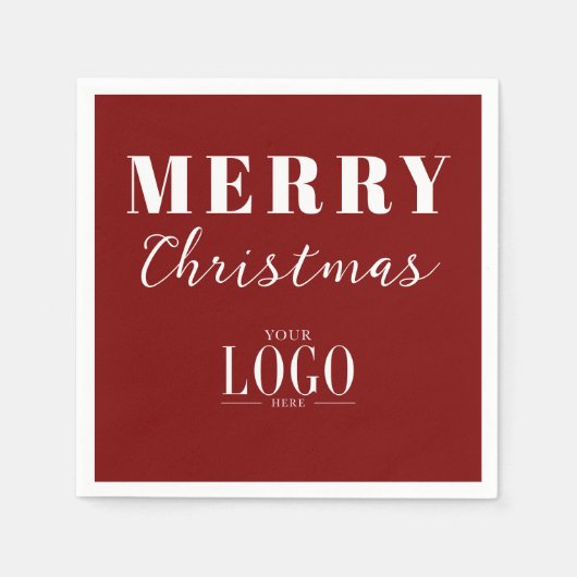 Modern Minimalist Merry Christmas Company Logo Serviette (Vorderseite)