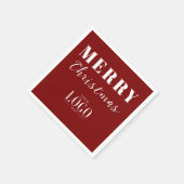 Modern Minimalist Merry Christmas Company Logo Serviette (Ecke)