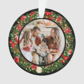 Modern Minimalist Merry Christmas Family Photo Ornament (Vorderseite)
