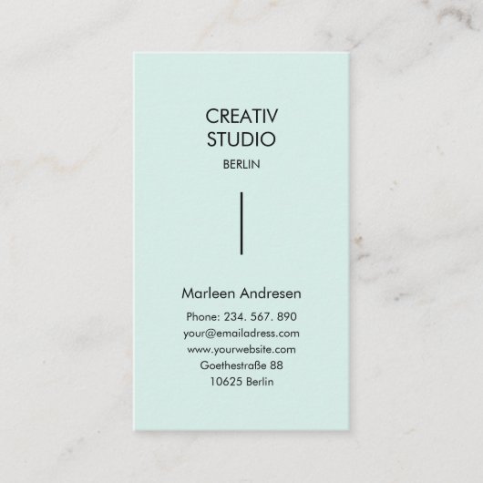 Modern Minimalist Mint Black QR Code Visitenkarte (Vorderseite)