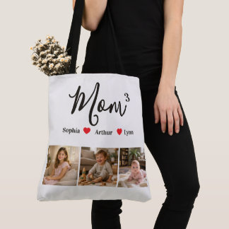 Modern Minimalist Mom Custom Photo & Name Keepsake Tasche
