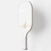 Modern Minimalist Monogram Gold Script Custom Pickleball Schläger (Links)
