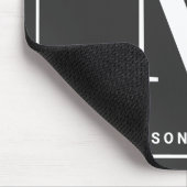 Modern Minimalist Monogram & Name - Charcoal Gray Mousepad (Ecke)