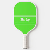 Modern Minimalist Monogram Name Cool Green Sports Pickleball Schläger (Vorderseite)