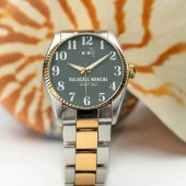 Modern Minimalist Monogram Personalized Wedding  Armbanduhr