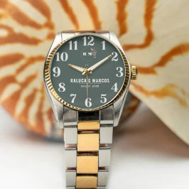 Modern Minimalist Monogram Personalized Wedding  Armbanduhr