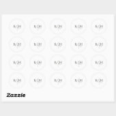 Modern Minimalist Monogram Wedding Sticker (Blatt)