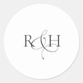 Modern Minimalist Monogram Wedding Sticker (Vorderseite)