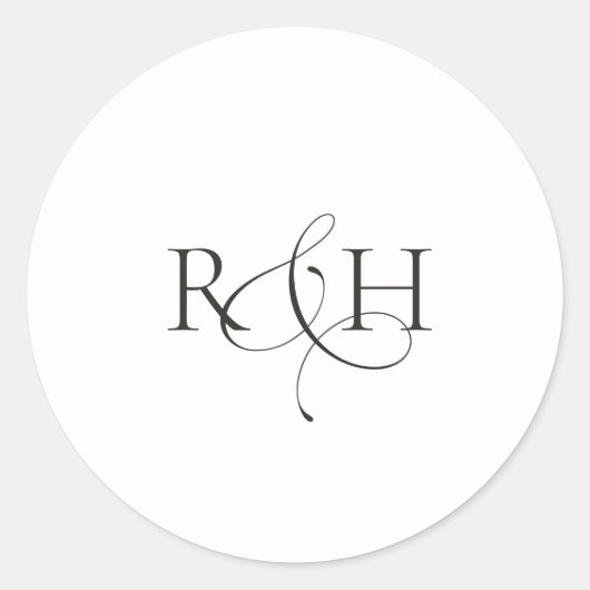 Modern Minimalist Monogram Wedding Sticker (Vorderseite)