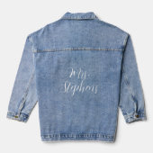 Modern Minimalist Mrs. Monogram Name Calligraphy Jeansjacke (Rückseite)