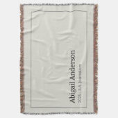 Modern Minimalist Name and Title, Graduation Decke (Vorderseite Vertikal)