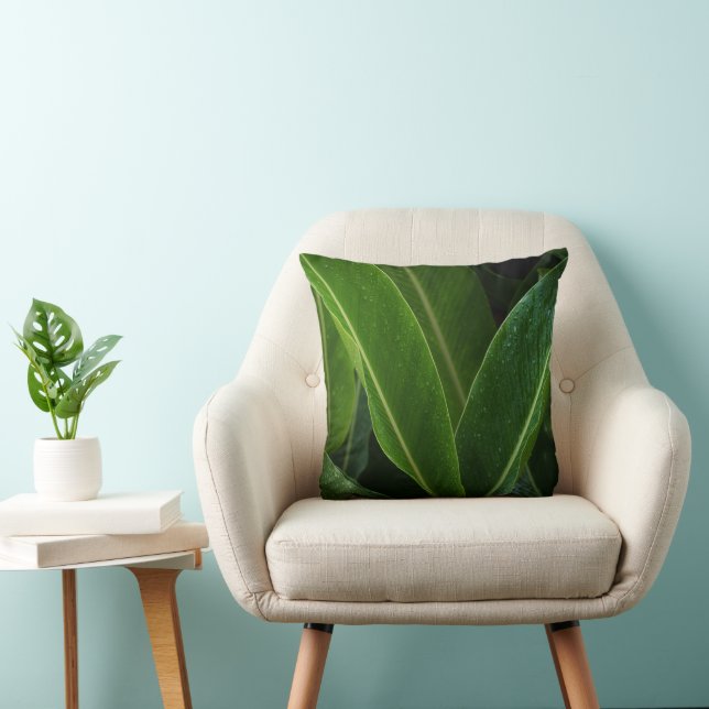 Modern Minimalist nature - Green Leaf Tropical Kissen (Stuhl )