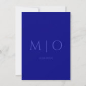 Modern Minimalist Navy Blue Trendy Wedding  Einladung (Rückseite)