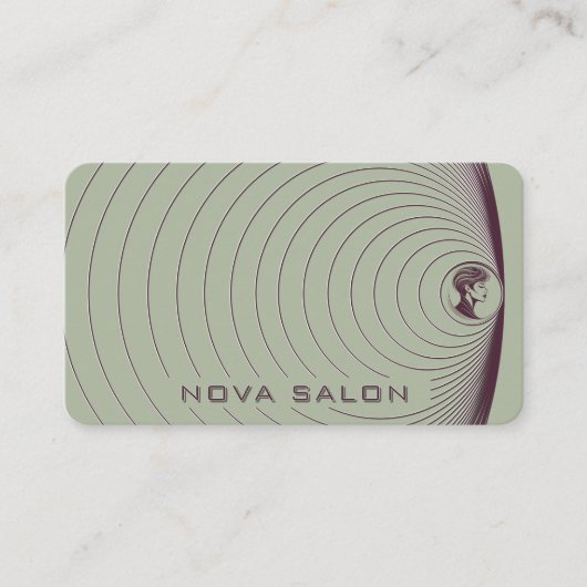 Modern Minimalist Nested Circular Fine Lines Visitenkarte (Vorderseite)