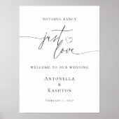 Modern minimalist Nichts Fancy Nur Liebe Willkomme Poster (Vorne)