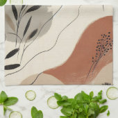 Modern Minimalist Organic Abstract Shapes Pattern Geschirrtuch (Gefaltet)