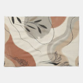 Modern Minimalist Organic Abstract Shapes Pattern Geschirrtuch (Horizontal)