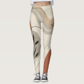 Modern Minimalist Organic Abstract Shapes Pattern Leggings (Vorderseite)