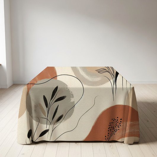 Modern Minimalist Organic Abstract Shapes Pattern Tischdecke