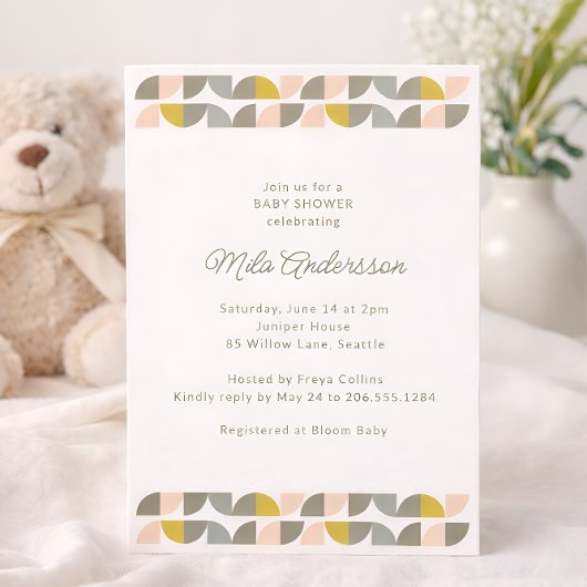 Modern Minimalist Pastel Aesthetic Baby Shower Einladung