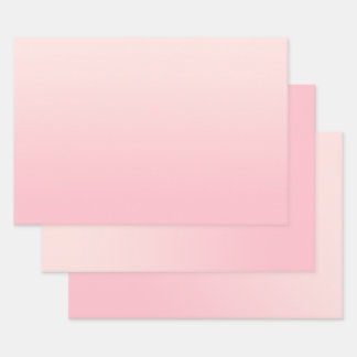Modern minimalist pastellrosa Verlauf Geschenkpapier Set