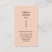 Modern Minimalist Peach Beige Black Visitenkarte (Vorderseite)