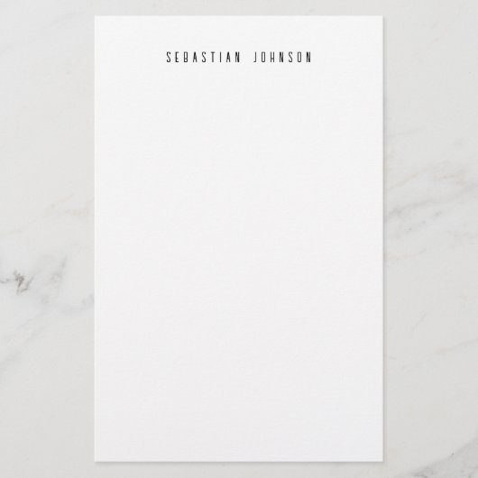 Modern Minimalist Personalized Name Stationery Briefpapier (Vorderseite)