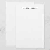 Modern Minimalist Personalized Name Stationery Briefpapier (Vorne/Hinten)