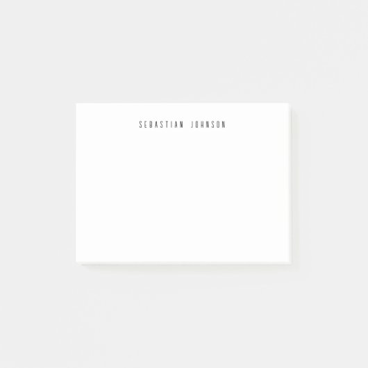 Modern Minimalist Personalized Name Stationery Post-it Klebezettel (Vorderseite)