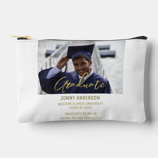 Modern Minimalist Photo and Script Zubehörtasche (Vorderseite)