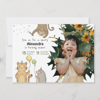 Modern Minimalist Photo Birthday Invitation card Einladung