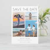 Modern Minimalist Photo Collage Wedding Save The Date (Stehend Vorderseite)