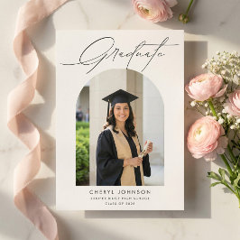 Modern Minimalist Photo Graduation Announcement Ankündigung