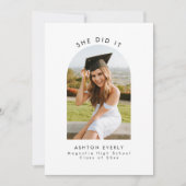 Modern Minimalist Photo Graduation Party Invite Einladung (Vorderseite)