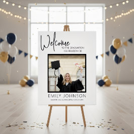 Modern Minimalist Photo Graduation Welcome Sign Poster