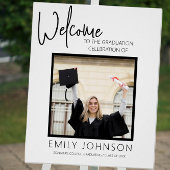 Modern Minimalist Photo Graduation Welcome Sign Poster