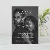 Modern Minimalist Photo Overlay Wedding Save The Date (Stehend Vorderseite)