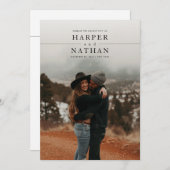 Modern Minimalist Photo QR Code Wedding Einladung (Vorne/Hinten)