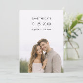 Modern Minimalist Photo Save the Date (Stehend Vorderseite)