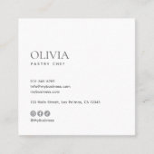 Modern Minimalist Photo & Socials Bakery Quadratische Visitenkarte (Vorderseite)