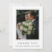 Modern Minimalist Photo Wedding Custom  Dankeskarte (Vorderseite)