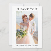 Modern Minimalist Photo Wedding  Dankeskarte (Vorderseite)
