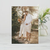 Modern Minimalist Photo Wedding Save the Date (Stehend Vorderseite)
