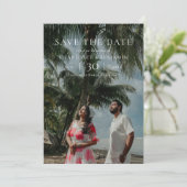 Modern Minimalist Photo Wedding Save the Date (Stehend Vorderseite)