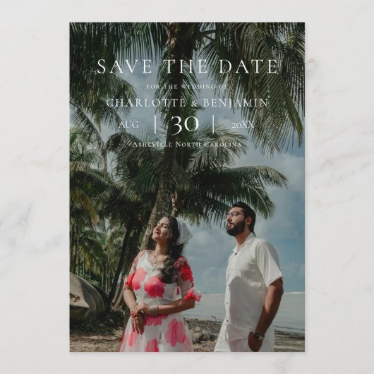 Modern Minimalist Photo Wedding Save the Date (Vorderseite)