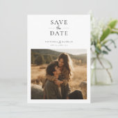 Modern Minimalist Photo Wedding Save the Date (Stehend Vorderseite)
