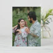 Modern Minimalist Photo Wedding Save the Date (Stehend Vorderseite)