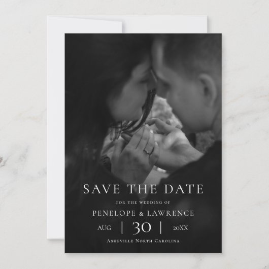 Modern Minimalist Photo Wedding Save the Date (Vorderseite)