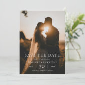 Modern Minimalist Photo Wedding Save the Date (Stehend Vorderseite)